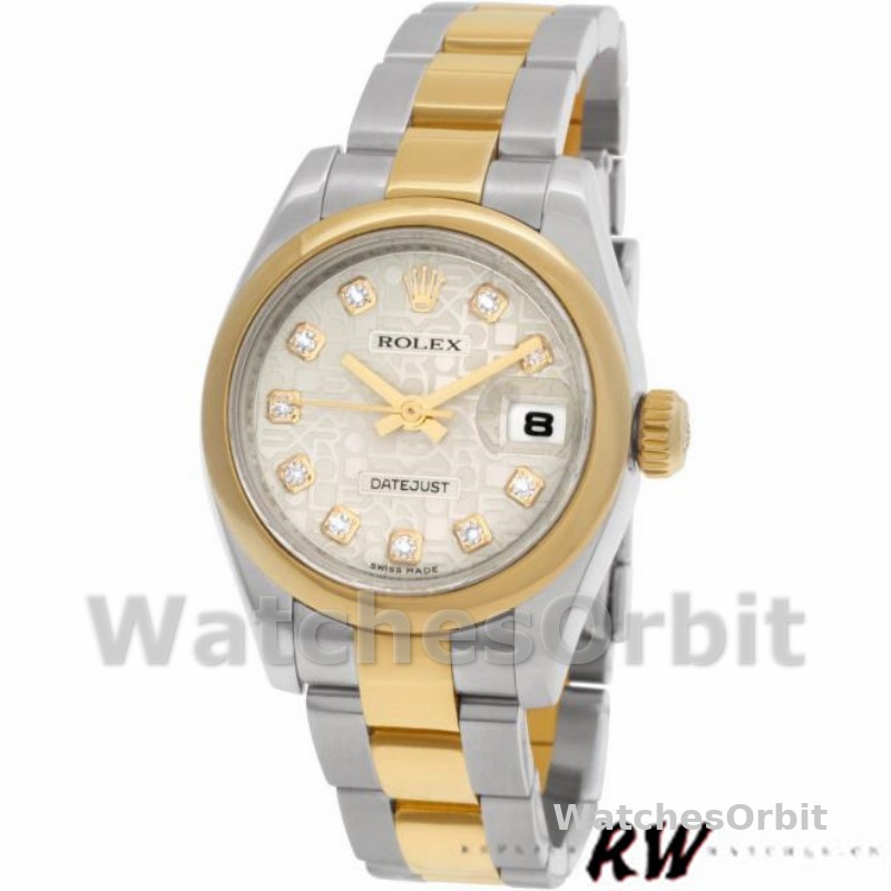 Rolex Datejust 179163 Silver Jubilee Dial Domed Dezel 26MM Lady Replica Watch