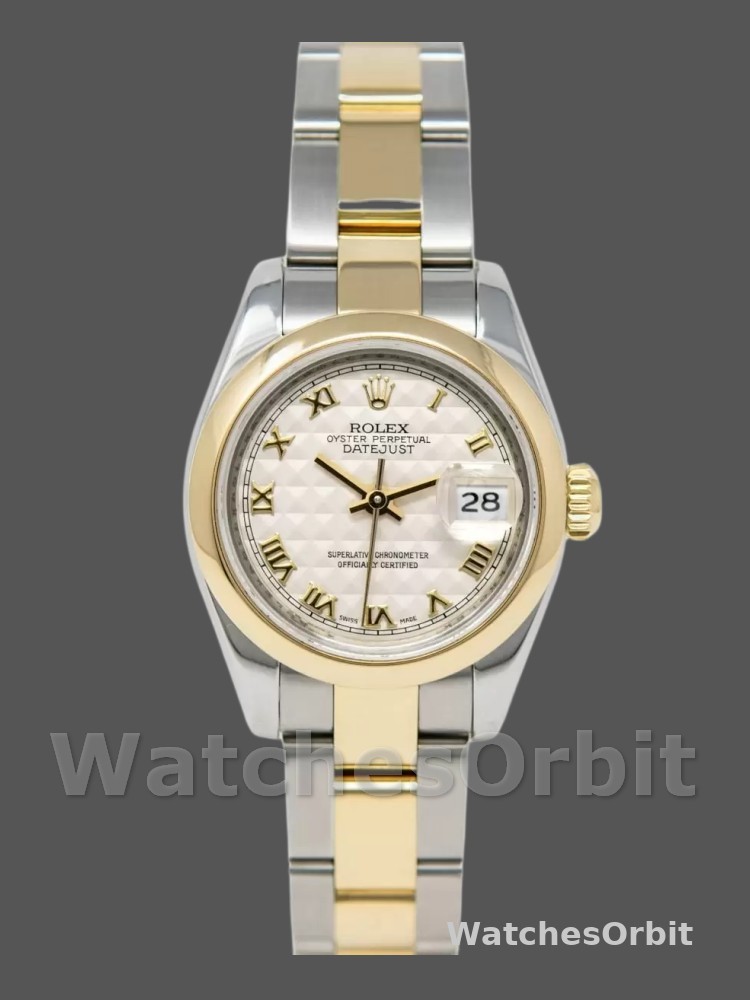 Rolex Datejust 179163 Smooth Bezel Pyramid Ivory Dial 26MM Lady Replica Watch