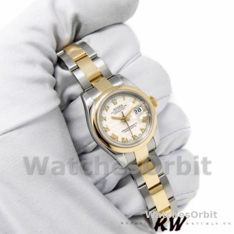 Rolex Datejust 179163 Smooth Bezel Pyramid Ivory Dial 26MM Lady Replica Watch