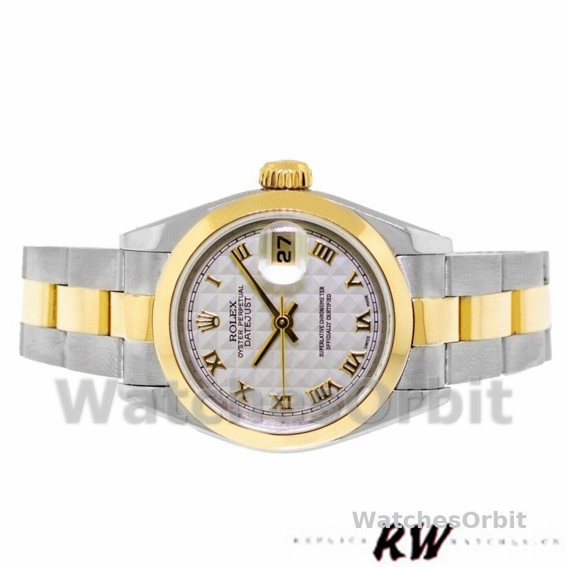 Rolex Datejust 179163 Smooth Bezel Pyramid Ivory Dial 26MM Lady Replica Watch