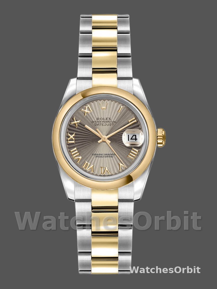 Rolex Datejust 179163 Sunbeam Gray Dial Domed Dezel 26MM Lady Replica Watch