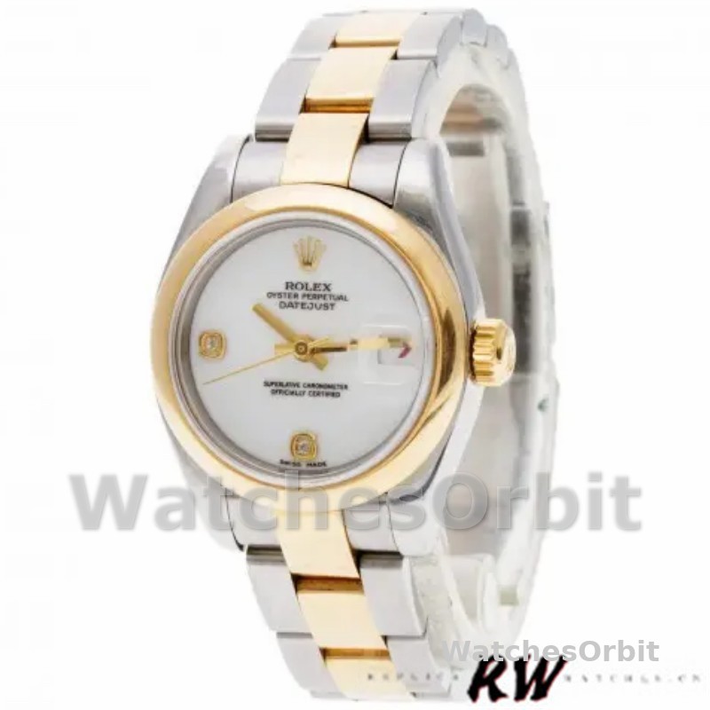 Rolex Datejust 179163 White Dial Diamond Domed Dezel 26MM Lady Replica Watch