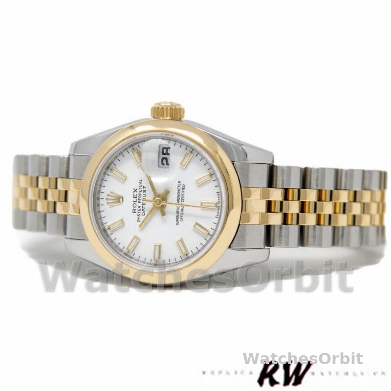 Rolex Datejust 179163 White Index Dial Domed Dezel 26MM Lady Replica Watch