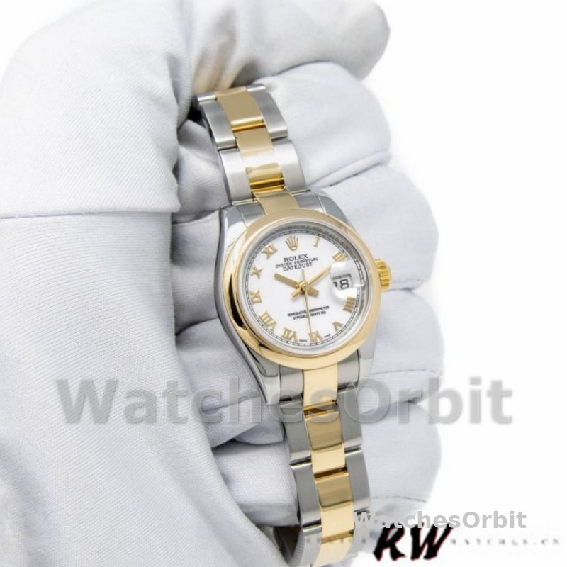 Rolex Datejust 179163 White Roman Numeral Dial 26MM Lady Replica Watch