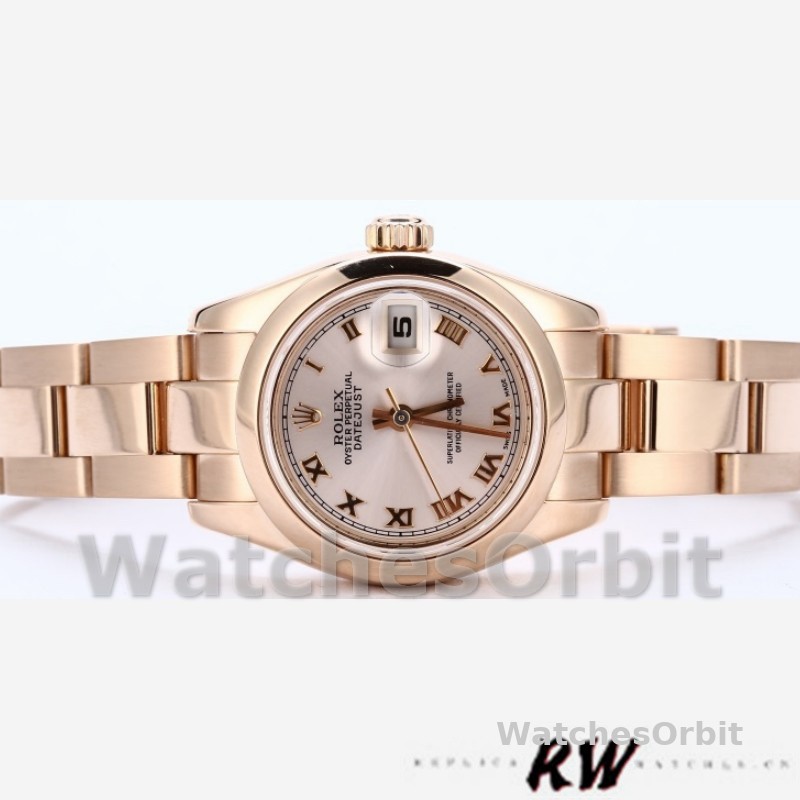 Rolex Datejust 179165 Everose Gold Pink Roman Dial 26MM Lady Replica Watch