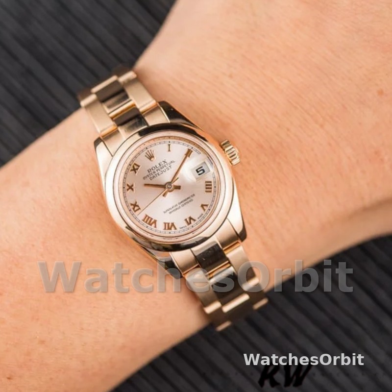 Rolex Datejust 179165 Everose Gold Pink Roman Dial 26MM Lady Replica Watch