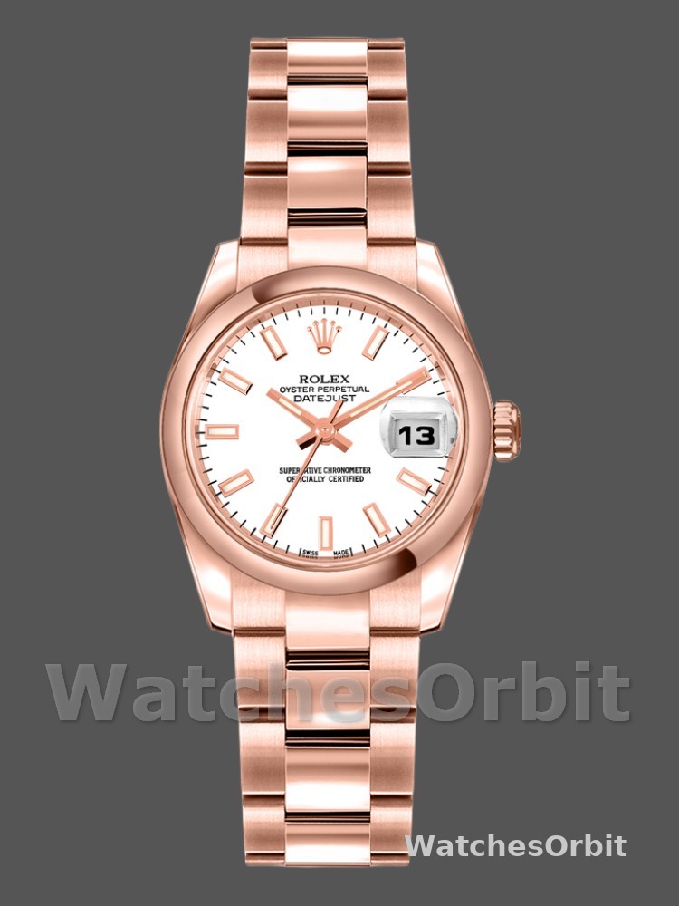 Rolex Datejust 179165 Everose Gold White Index Dial 26MM Lady Replica Watch