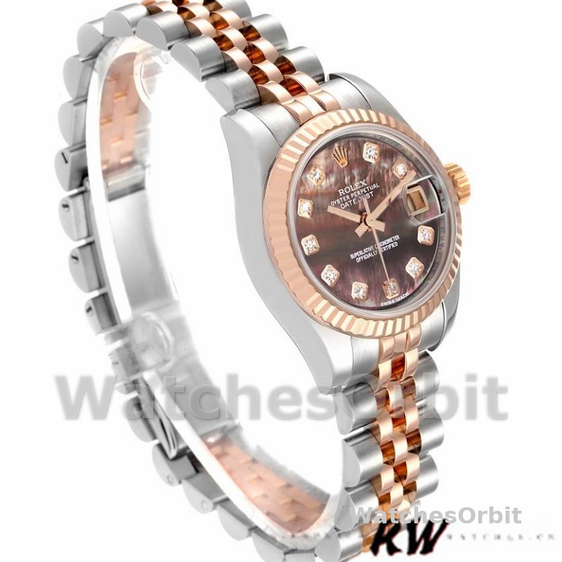 Rolex Datejust 179171 Black Mother of Pearl Diamond Dial 26MM Lady Replica Watch