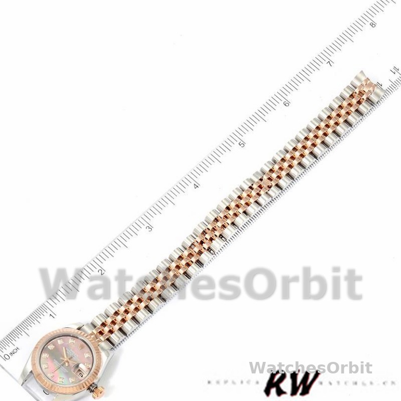 Rolex Datejust 179171 Black Mother of Pearl Diamond Dial 26MM Lady Replica Watch