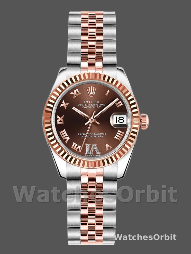 Rolex Datejust 179171 Chocolate Brown Dial Fluted Bezel 26MM Lady Replica Watch