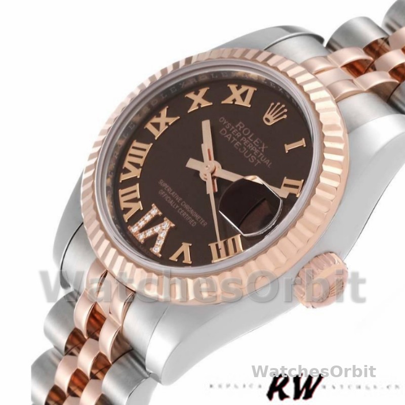 Rolex Datejust 179171 Chocolate Brown Dial Fluted Bezel 26MM Lady Replica Watch