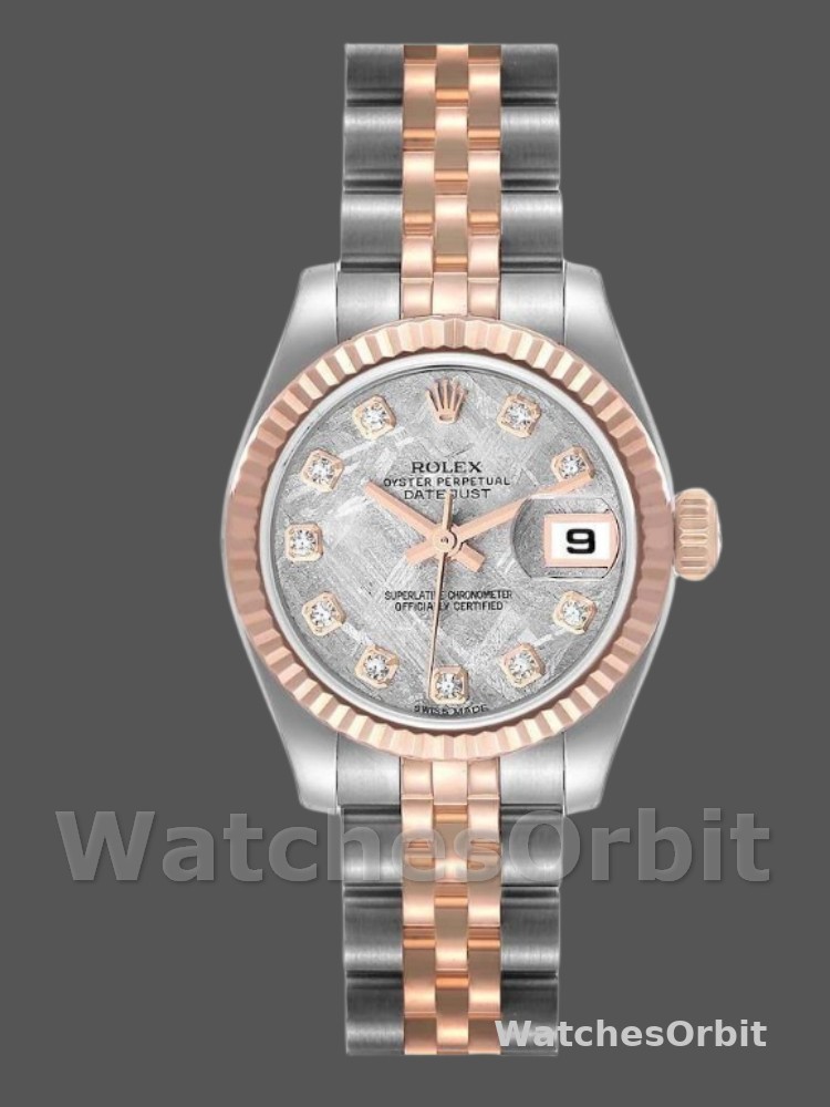 Rolex Datejust 179171 Diamond Meteorite Dial Fluted Bezel 26MM Lady Replica Watch