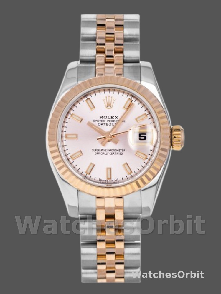 Rolex Datejust 179171 Pink Dial Fluted Bezel 26MM Lady Replica Watch