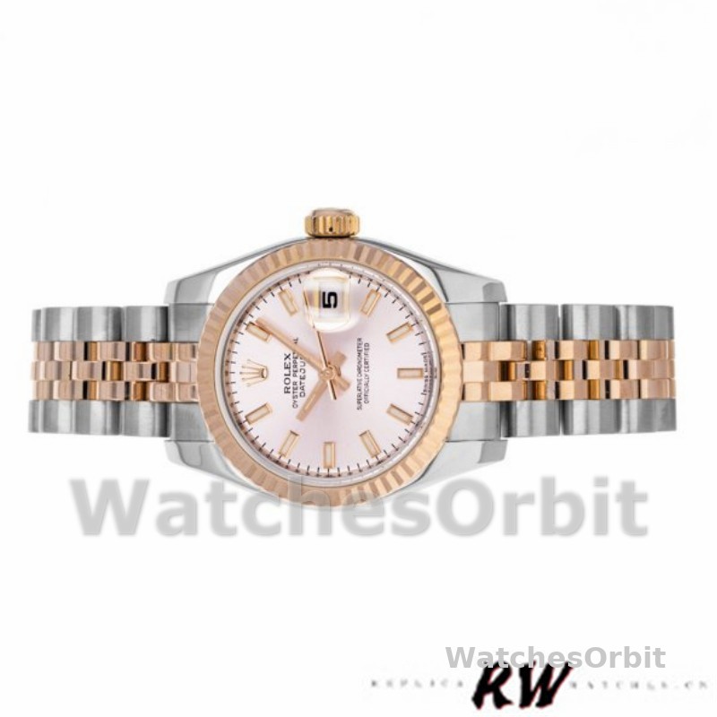 Rolex Datejust 179171 Pink Dial Fluted Bezel 26MM Lady Replica Watch