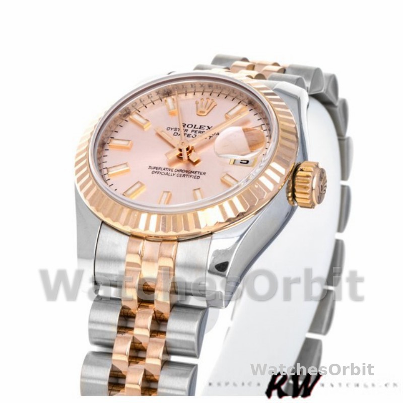 Rolex Datejust 179171 Pink Dial Fluted Bezel 26MM Lady Replica Watch
