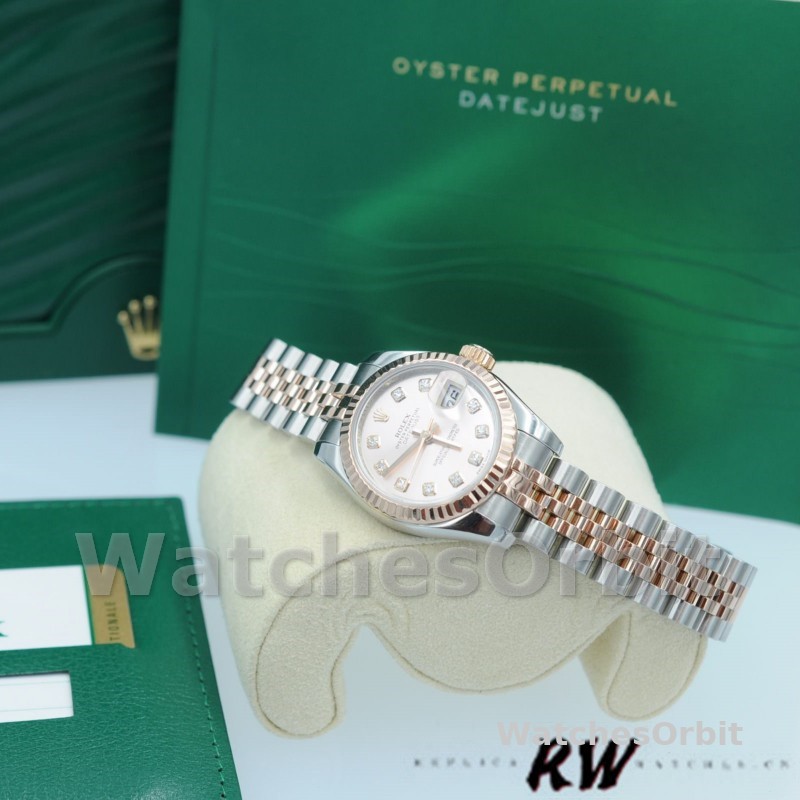 Rolex Datejust 179171 Pink Diamond Dial Fluted Bezel 26MM Lady Replica Watch