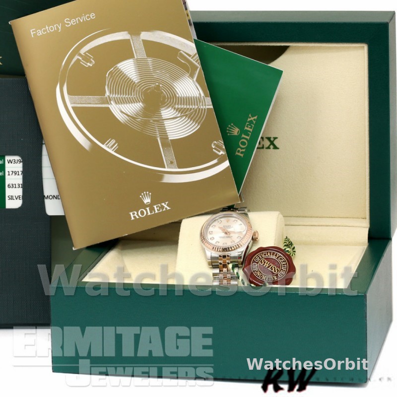 Rolex Datejust 179171 Silver Diamonds Dial Fluted Bezel 26MM Lady Replica Watch