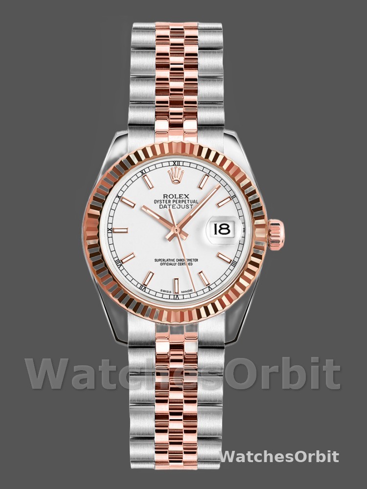 Rolex Datejust 179171 White Dial Fluted Bezel 26MM Lady Replica Watch