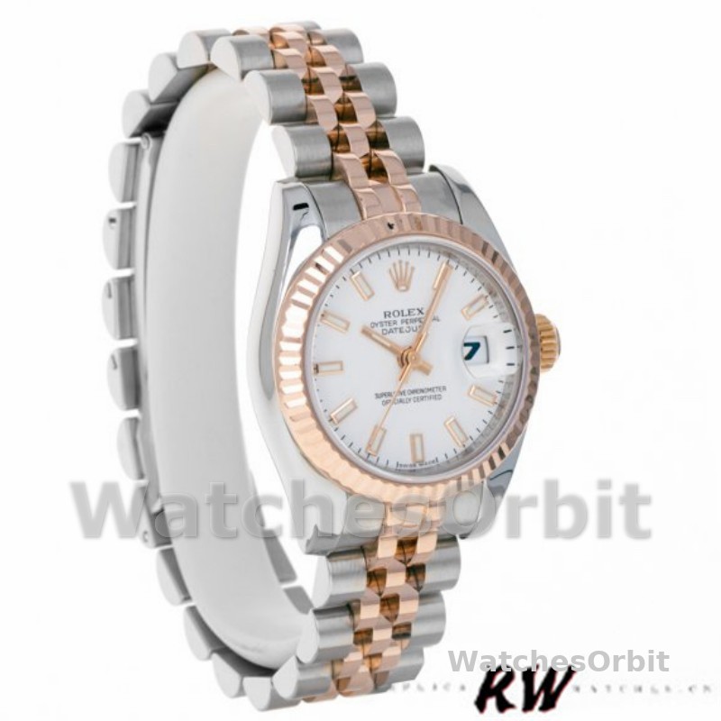Rolex Datejust 179171 White Dial Fluted Bezel 26MM Lady Replica Watch