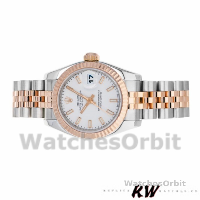 Rolex Datejust 179171 White Dial Fluted Bezel 26MM Lady Replica Watch