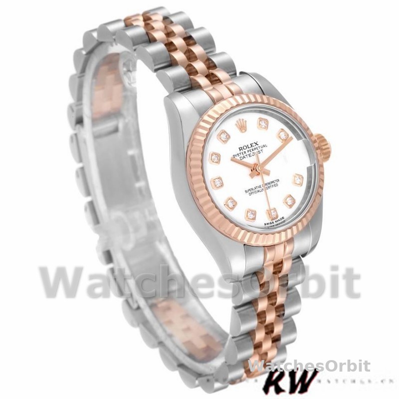 Rolex Datejust 179171 White Diamond Dial Fluted Bezel 26MM Lady Replica Watch