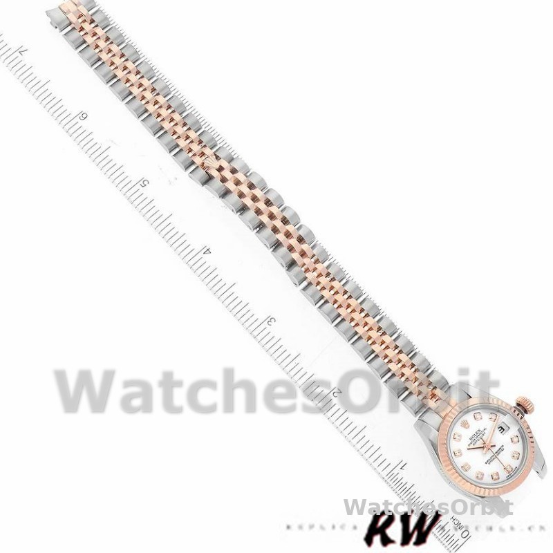 Rolex Datejust 179171 White Diamond Dial Fluted Bezel 26MM Lady Replica Watch