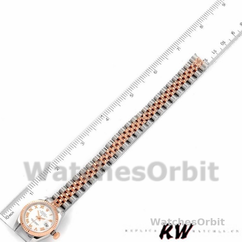 Rolex Datejust 179171 White Roman Numeral Dial Fluted Bezel 26MM Lady Replica Watch