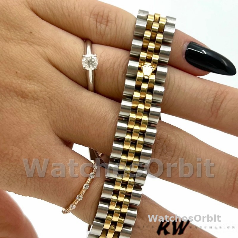 Rolex Datejust 179173 Black Diamond Dial Fluted Bezel 26MM Lady Replica Watch