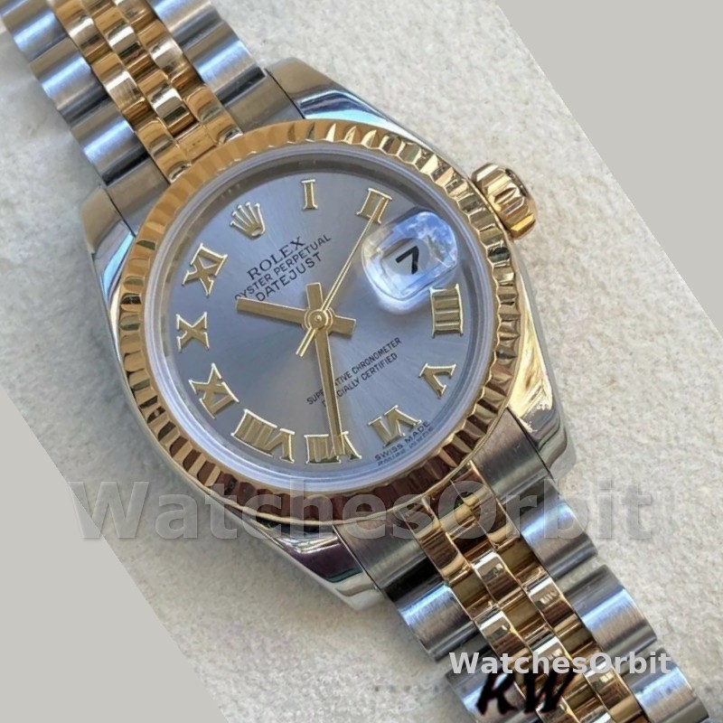 Rolex Datejust 179173 Grey Roman Numeral Dial 26MM Lady Replica Watch