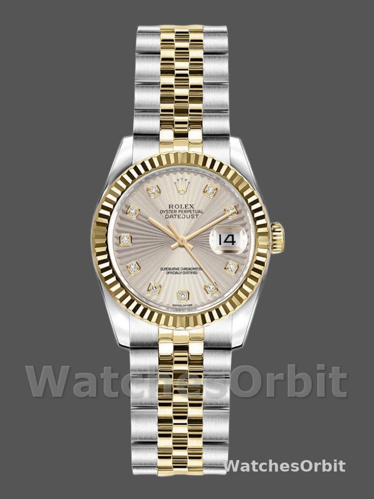 Rolex Datejust 179173 Ivory Sunbeam Diamond Dial Fluted Bezel 26MM Lady Replica Watch