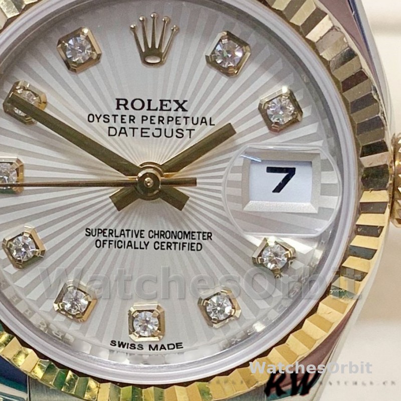 Rolex Datejust 179173 Ivory Sunbeam Diamond Dial Fluted Bezel 26MM Lady Replica Watch