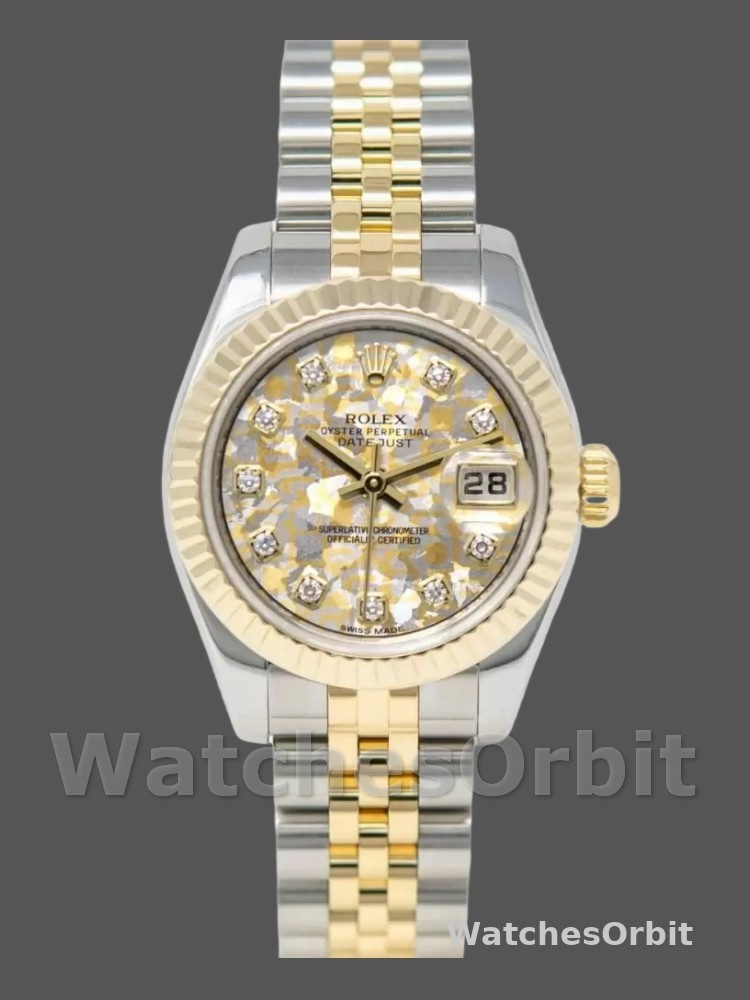 Rolex Datejust 179173 Jubilee Crystal Grey and Champagne Dial 26MM Lady Replica Watch