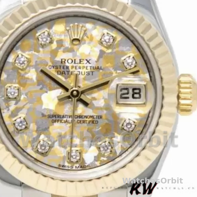 Rolex Datejust 179173 Jubilee Crystal Grey and Champagne Dial 26MM Lady Replica Watch