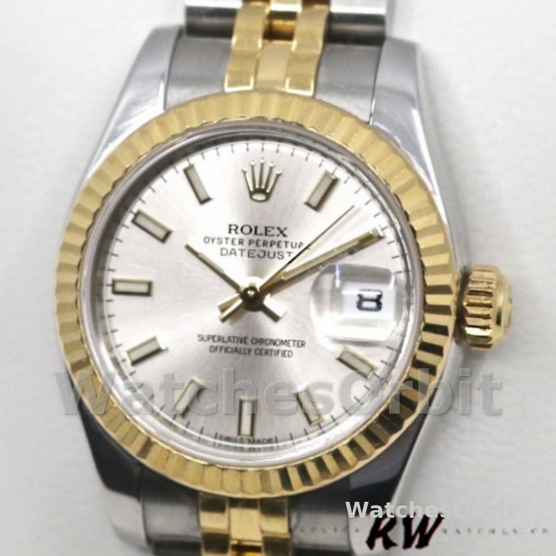 Rolex Datejust 179173 Silver Index Dial Fluted Bezel 26MM Lady Replica Watch
