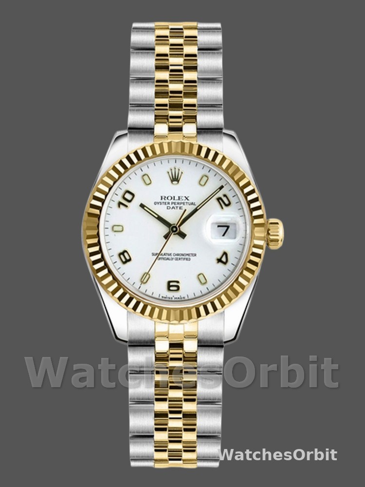 Rolex Datejust 179173 White Arabic Numerals Dial Fluted Bezel 26MM Lady Replica Watch