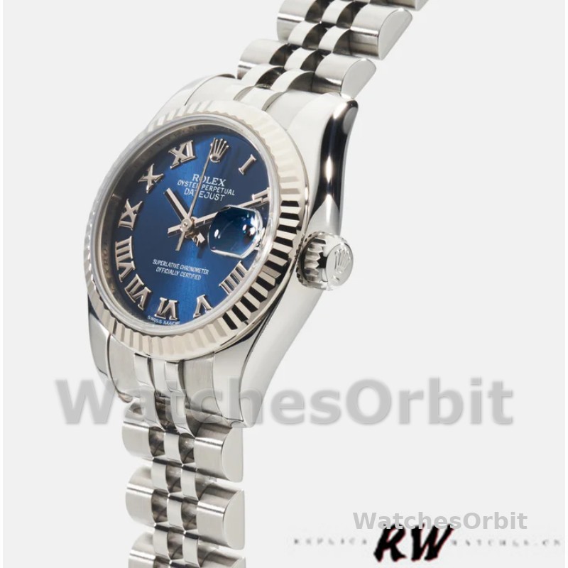 Rolex Datejust 179174 Blue Roman Numeral Dial 26MM Lady Replica Watch