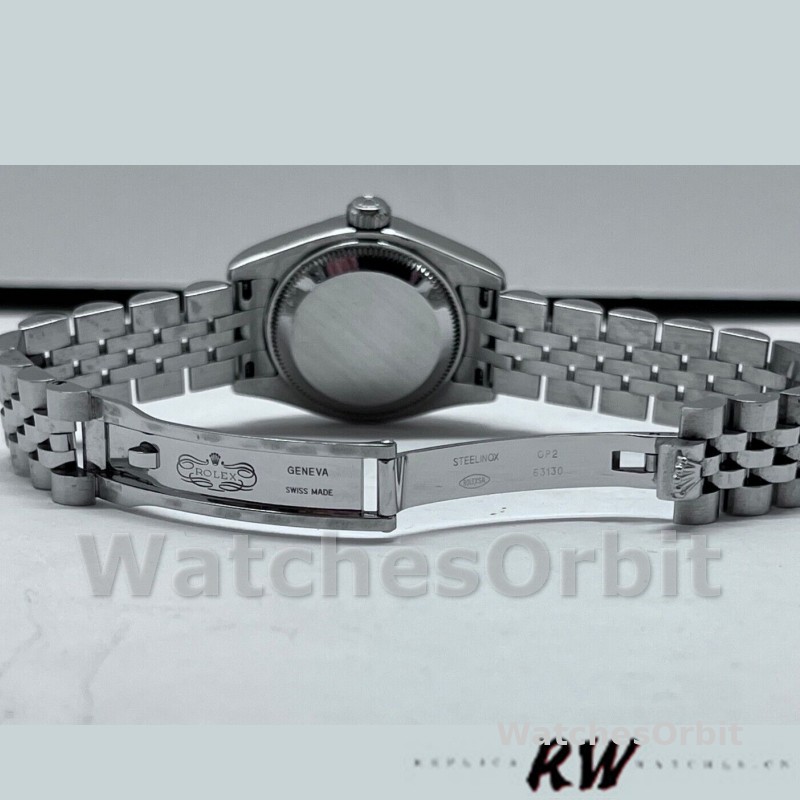 Rolex Datejust 179174 Jubilee Black Diamond Dial Fluted Bezel 26MM Lady Replica Watch