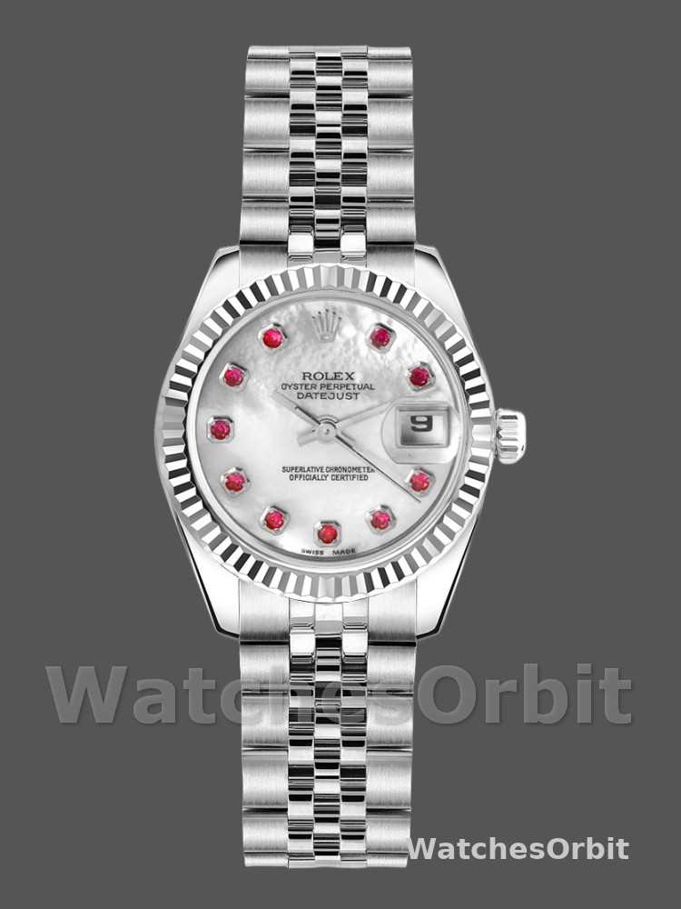 Rolex Datejust 179174 Mother of Pearl White Dial Fluted Bezel 26MM Lady Replica Watch