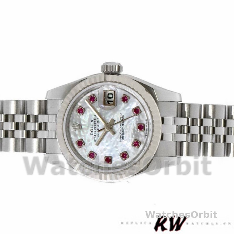 Rolex Datejust 179174 Mother of Pearl White Dial Fluted Bezel 26MM Lady Replica Watch