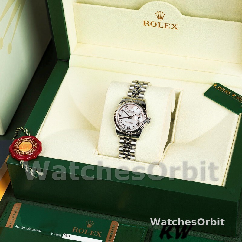 Rolex Datejust 179174 Mother Of Pearl White Dial Fluted Bezel 26MM Lady Replica Watch