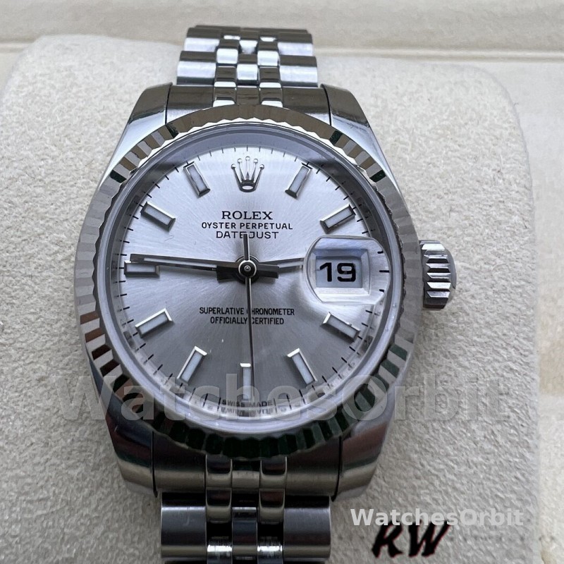 Rolex Datejust 179174 Silver Index Dial Fluted Bezel 26MM Lady Replica Watch