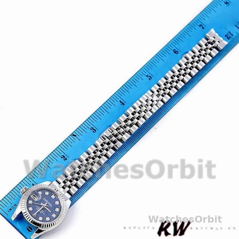 Rolex Datejust 179174 Sodalite Diamond Dial Fluted Bezel 26MM Lady Replica Watch