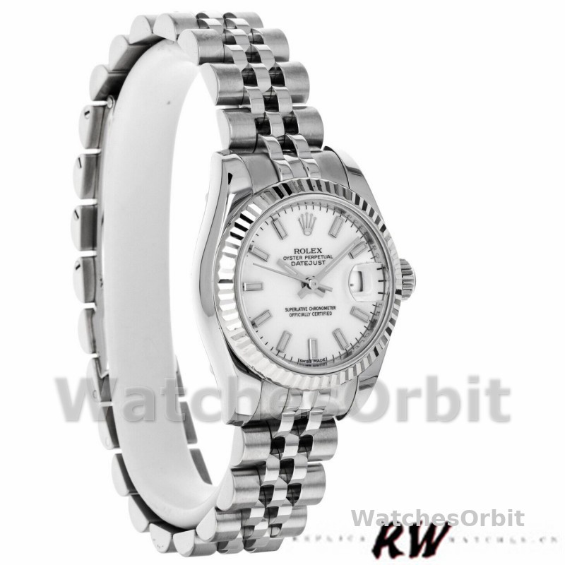 Rolex Datejust 179174 White Index Dial Fluted Bezel 26MM Lady Replica Watch