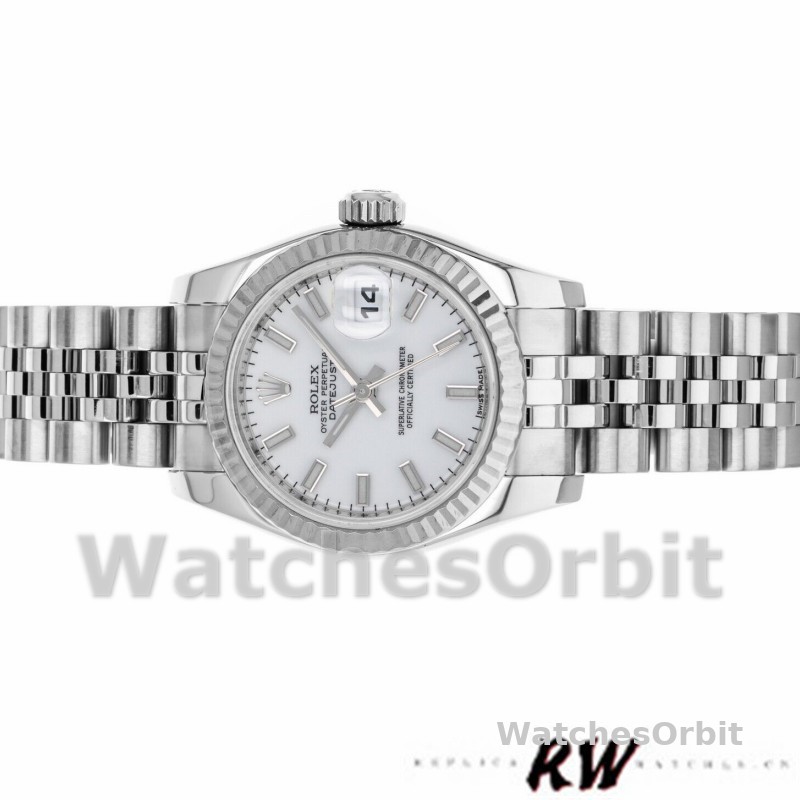 Rolex Datejust 179174 White Index Dial Fluted Bezel 26MM Lady Replica Watch