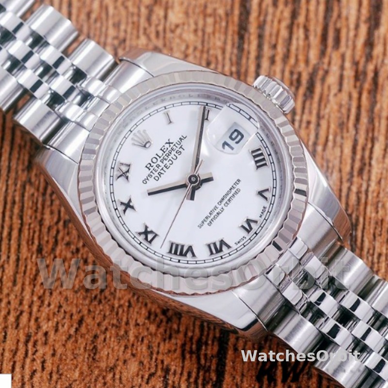 Rolex Datejust 179174 White Roman Dial Fluted Bezel 26MM Lady Replica Watch