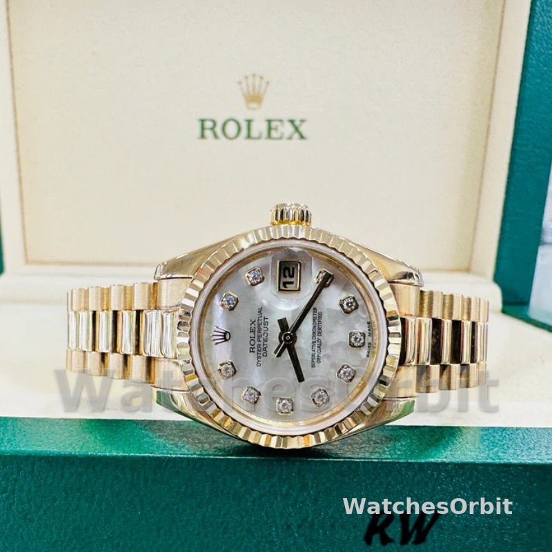 Rolex Datejust 179178 Mother of Pearl Diamonds Dial Yellow Gold 26MM Lady Replica Watch