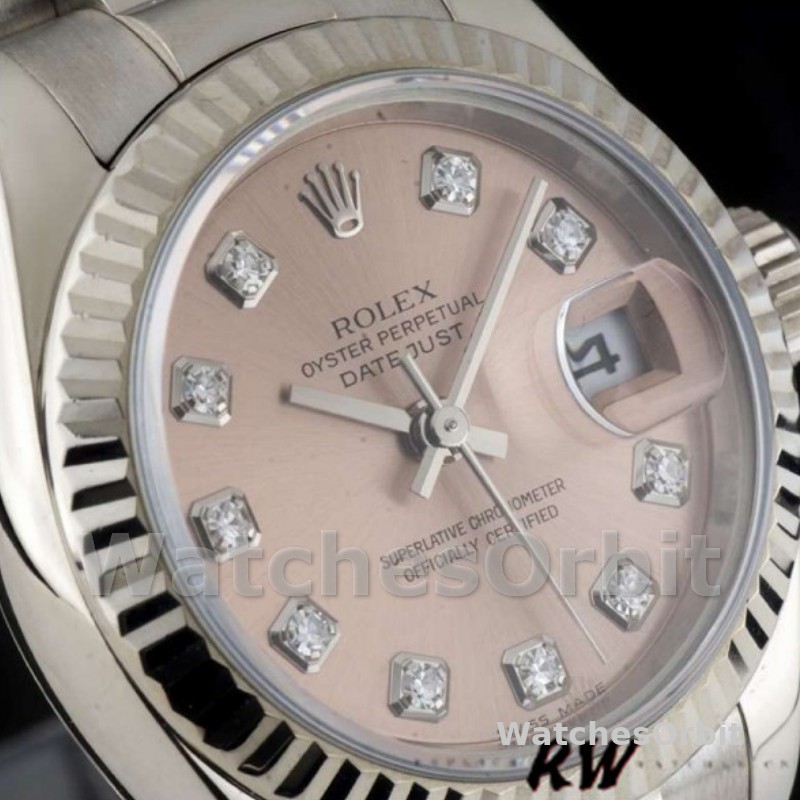 Rolex Datejust 179179 Pink Diamond Dial Fluted Bezel 26MM Lady Replica Watch