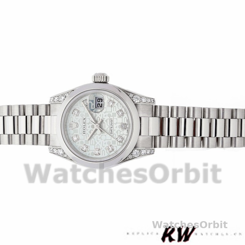 Rolex Datejust 179269 Ice Blue Jubilee Dial Diamond Lugs 26MM Lady Replica Watch