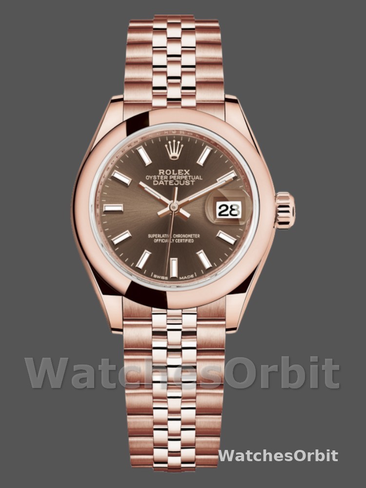 Rolex Datejust 279165 Chocolate Brown Dial Domed Bezel 28mm Lady Replica Watch