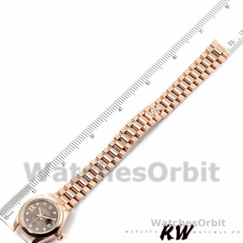 Rolex Datejust 279165 Chocolate Brown Diamonds Dial Domed Bezel 28mm Lady Replica Watch